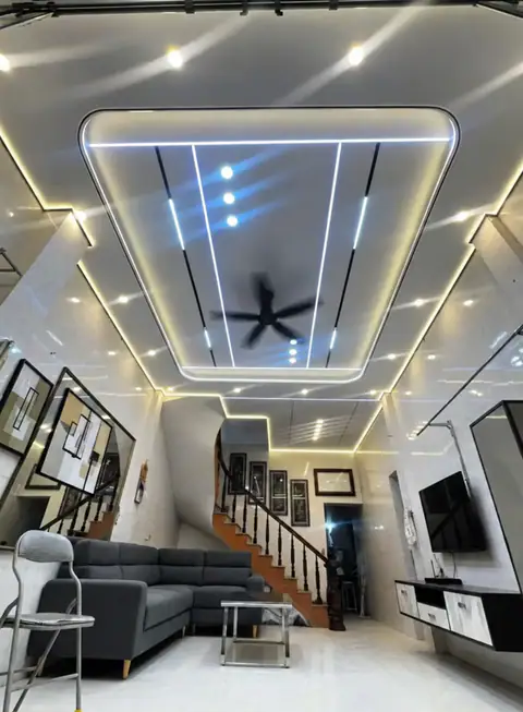 Mẫu trần đèn LED kết hợp quạt đèn – Verywood