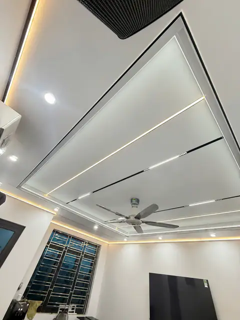 Mẫu trần trắng viền đèn, quạt trần – Verywood